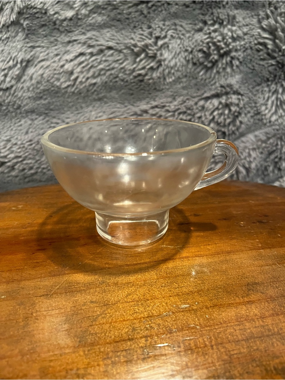 Clear Glass Footed Cup with Handle - Home Kitchen